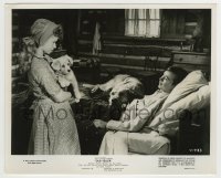 9s691 OLD YELLER 8x10 still 1957 Tommy Kirk with his beloved dog, sister & her puppy, Disney!