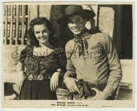 9s705 OUTLAW 7.75x9.5 still 1946 great smiling portrait of sexy Jane Russell & Jack Buetel!