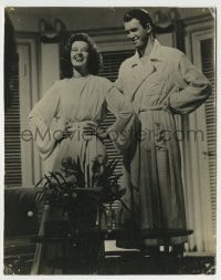 9s731 PHILADELPHIA STORY 7x9 still 1940 great c/u of James Stewart & Katharine Hepburn laughing!