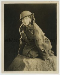 9s762 RAGGEDY ROSE 8x10.25 still 1926 great portrait of Mabel Normand in helmet & tattered coat!