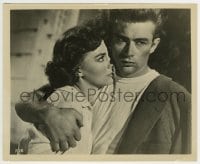 9s774 REBEL WITHOUT A CAUSE 8.25x10 still 1955 best close up of James Dean holding Natalie Wood!