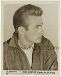 9s777 REBEL WITHOUT A CAUSE 8x10.25 still 1955 best profile portrait of James Dean, Nicholas Ray!
