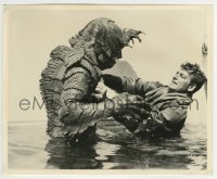 9s790 REVENGE OF THE CREATURE 8x10 still 1955 John Bromfield in water attacked by the monster!