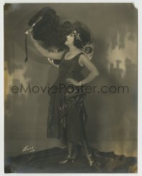 9s813 RUTH ROLAND deluxe 7.25x9.25 still 1920s full-length posign with feather fan by Evans!