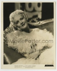 9s822 SCARLET EMPRESS 8x10 key book still 1934 great c/u of Marlene Dietrich in feathery dress!