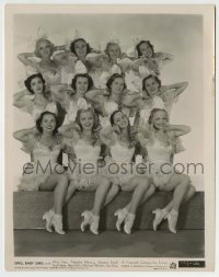 9s836 SING BABY SING 8x10.25 still 1936 portrait of twelve sexy chorus girls posing on platform!