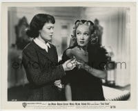 9s859 STAGE FRIGHT 8x10 still 1950 Marlene Dietrich hands cigarette to Jane Wyman, Alfred Hitchcock