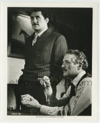 9s866 STING 8.25x10 still R1977 great image of con man Paul Newman & Robert Shaw at poker game!