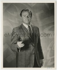 9s881 SURFSIDE 6 TV 8x10 key book still 1960 great portrait of Donald Red Barry with gun drawn!
