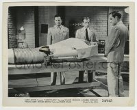 9s887 TARGET EARTH 8x10 still 1954 scientist & military officers examining robot on table!
