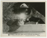 9s895 TEENAGERS FROM OUTER SPACE 8x10.25 still 1959 great close up of guy in wacky suit with gun!