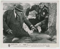 9s901 THEM 8.25x10 still 1954 c/u of cop James Whitmore & Edmund Gwenn examine clue on ground!
