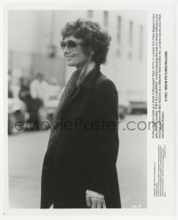 9s904 THEY ALL LAUGHED 8x10 still 1981 close up of Audrey Hepburn smiling on New York street!