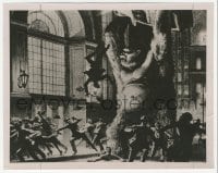 9s526 KING KONG English 8x10 still 1933 art of giant ape with car over head, like six-sheet!