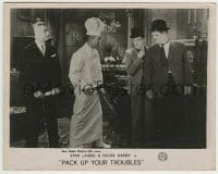 9s707 PACK UP YOUR TROUBLES English FOH LC R1930s chef threatens Stan Laurel & Oliver Hardy!