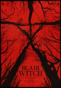 9t089 BLAIR WITCH teaser Canadian 1sh 2016 The Woods, creepy trees against red background!