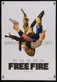 9t092 FREE FIRE teaser Canadian 1sh 2016 Copley, Hammer, wild image of disembodied arms and guns!