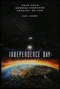 9t094 INDEPENDENCE DAY RESURGENCE style A teaser DS Canadian 1sh 2016 Monroe, spaceship over earth!