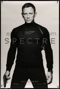 9t102 SPECTRE teaser DS Canadian 1sh 2015 cool image of Daniel Craig as James Bond 007 with gun!