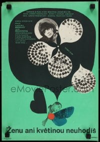 9t145 NEVER STRIKE A WOMAN... EVEN WITH A FLOWER Czech 12x17 1967 Zdenek Podskalsky, Hilmar art!