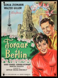9t317 FRUHLING IN BERLIN Danish 1958 K. Wenzel artwork of German landmarks and top cast!