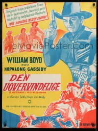 9t321 HOPALONG CASSIDY Danish 1940s wonderful art of cowboy William Boyd as Hoppy!