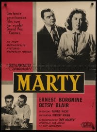 9t329 MARTY Danish 1956 directed by Delbert Mann, Ernest Borgnine, Paddy Chayefsky, K. Wenzel art!