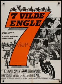9t335 SAVAGE SEVEN Danish 1969 AIP, bad bikers, the open road their killing ground!