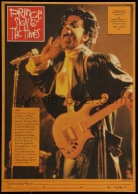 9t432 SIGN 'O' THE TIMES East German 11x16 1988 rock and roll concert, image of Prince w/guitar!