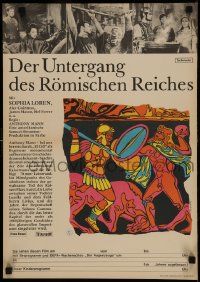 9t464 FALL OF THE ROMAN EMPIRE East German 16x23 1971 Anthony Mann, Sophia Loren, cool battle art!