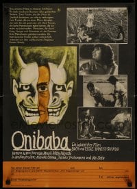 9t478 ONIBABA East German 16x23 1974 Kaneto Shindo's Japanese horror movie about a demon mask!