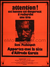9t210 BRING ME THE HEAD OF ALFREDO GARCIA French 22x30 1975 Peckinpah, Warren Oates, orange design!