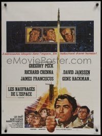 9t229 MAROONED French 24x32 1970 Gregory Peck, Gene Hackman, great Terpning cast & rocket art!