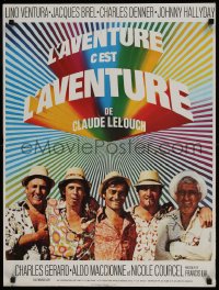 9t231 MONEY MONEY MONEY French 22x30 1973 Claude Lelouch, wacky image of Lino Ventura & crew!