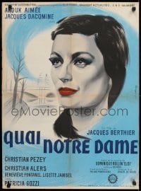 9t238 QUAI NOTRE DAME French 23x32 1961 Jacques Berthier's Quai Notre Dame, cool Carnoy artwork!