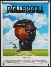 9t239 ROLLERBALL French 24x32 1975 cool completely different artwork by Jouineau Bourduge!