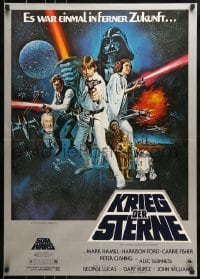 9t081 STAR WARS German 1977 George Lucas sci-fi epic, art by Tom William Chantrell!