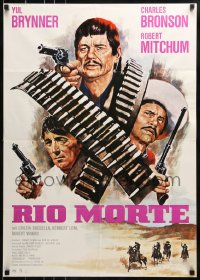 9t083 VILLA RIDES German R1970s art of Yul Brynner as Pancho & Robert Mitchum, Sam Peckinpah