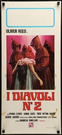 9t626 BLUE BLOOD Italian locandina 1975 Piovano art of hooded cultists carrying unsconscious girl!