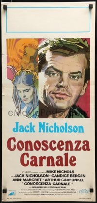 9t628 CARNAL KNOWLEDGE Italian locandina R1976 Jack Nicholson, Candice Bergen, Ann-Margret!