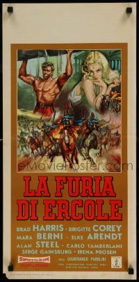 9t648 FURY OF HERCULES Italian locandina 1963 La Furia di Ercole, cool Gasparri sword & sandal art!