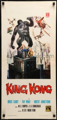 9t660 KING KONG Italian locandina R1973 different Casaro art of the giant ape with sexy Fay Wray!