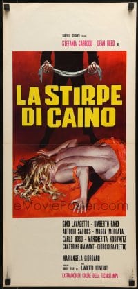 9t661 LA STIRPE DI CAINO Italian locandina 1971 The Lineage of Cain, wild art of woman attacked!