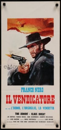 9t677 PRIDE & VENGEANCE Italian locandina R1970s spaghetti western art of Nero as Django by Crovato!