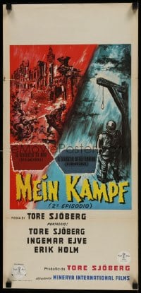 9t684 SECRETS OF THE NAZI CRIMINALS Italian locandina 1962 Mein Kampf II, Swedish WWII documentary!