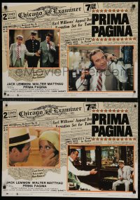 9t611 FRONT PAGE group of 9 Italian 18x26 pbustas 1975 Lemmon & Matthau, directed by Billy Wilder!