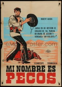9t011 MY NAME IS PECOS Colombian poster 1966 Due once di piombo, Robert Woods, spaghetti western!