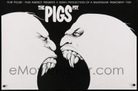 9t725 PIGS export Polish 27x38 1992 completely different wild terrifying art by Jakub Erol!