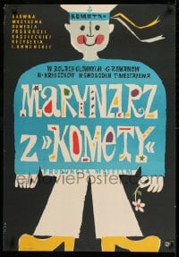 9t796 SAILOR FROM THE COMET Polish 23x33 1959 Maciej Hibner art of smiling sailor!