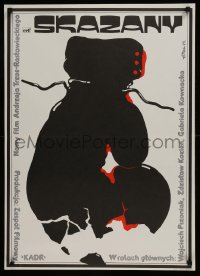 9t799 SKAZANY Polish 23x33 1976 Andrzej Trzos-Rastawiecki, art of shattered boxing glove by Erol!